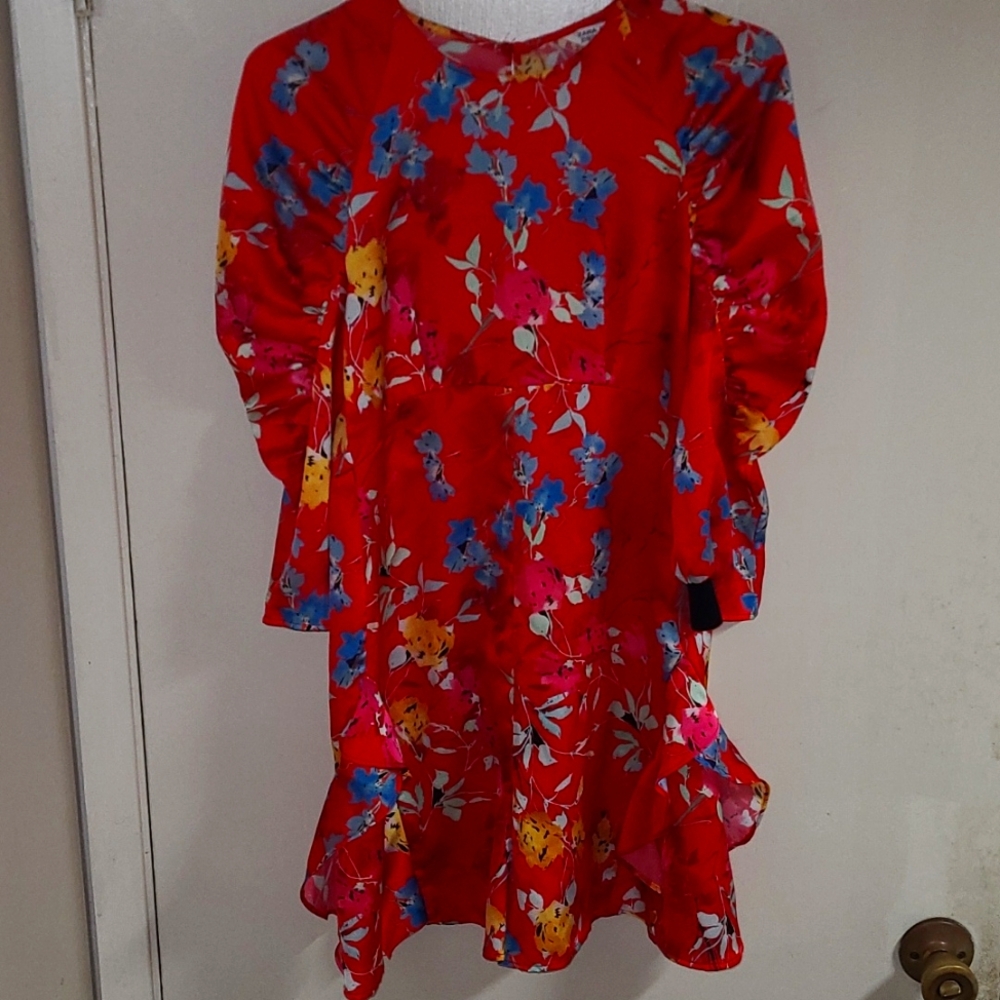 ZaraRed Multicolor Floral Shorts Romper